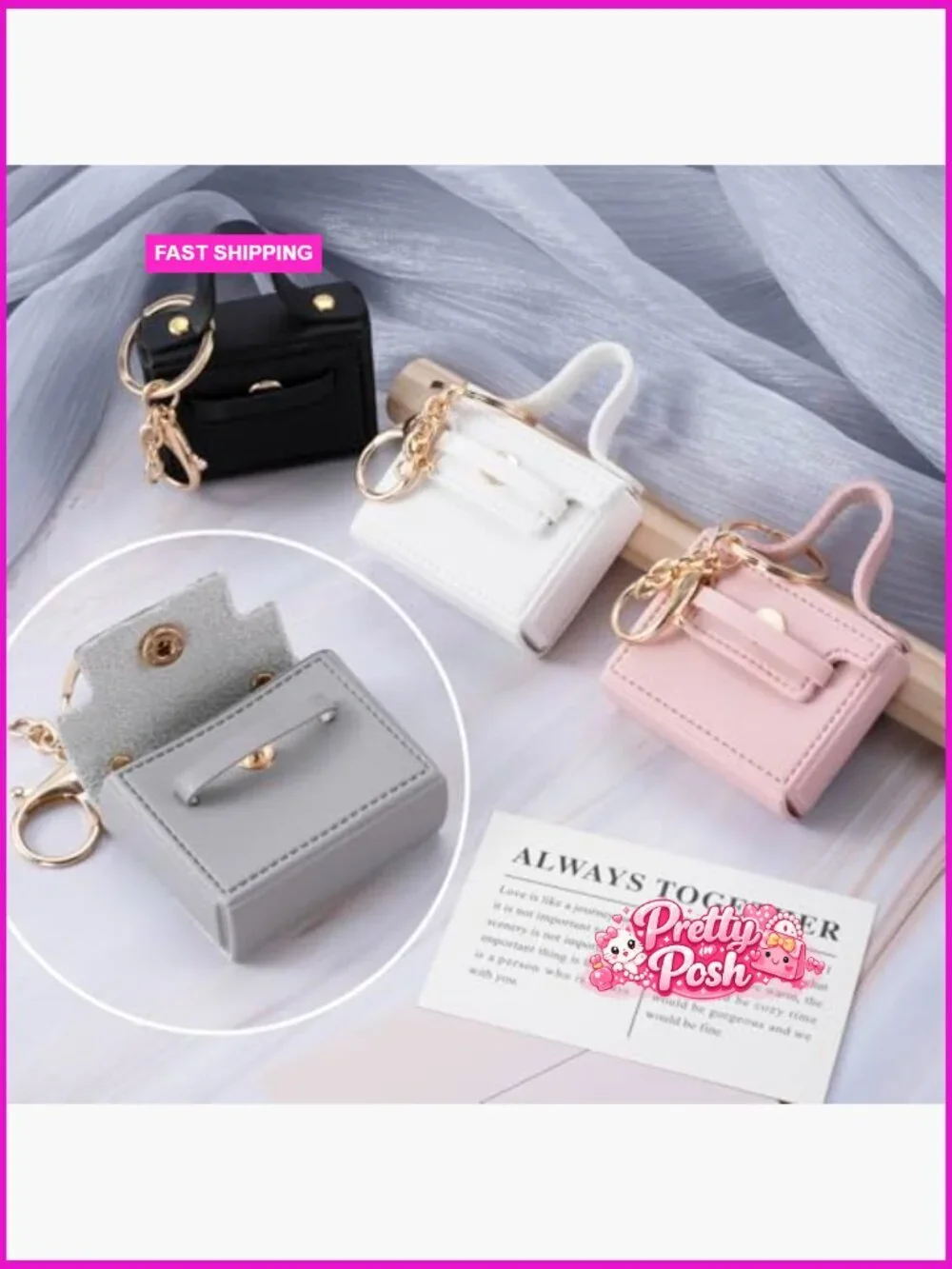 PU Leather Mini Backpack Keychain Coin Purse Zipper Pouch